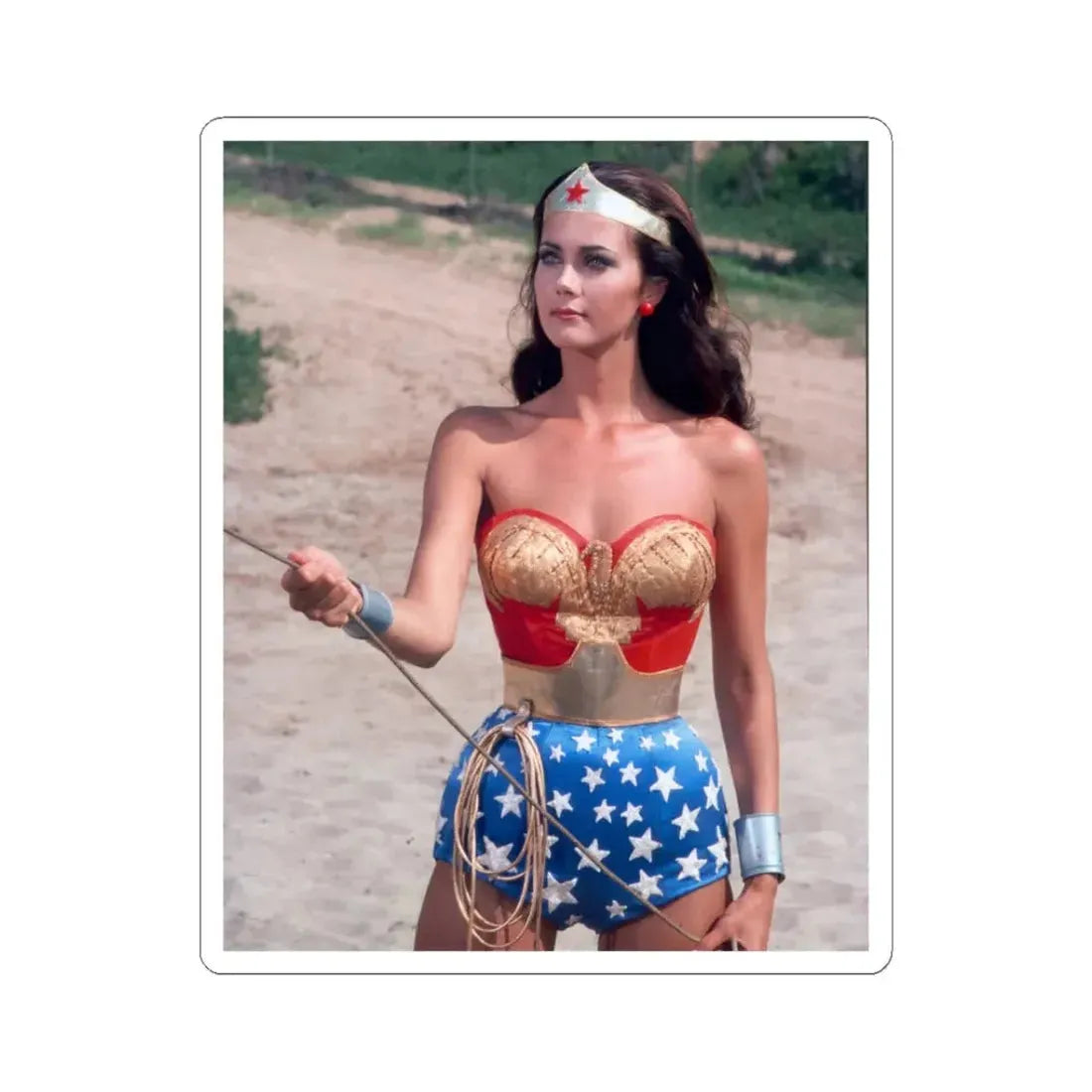 Lynda Carter #246 (Vintage Female Icon) STICKER Vinyl Kiss-Cut Decal 3 Inch White - The Sticker Space