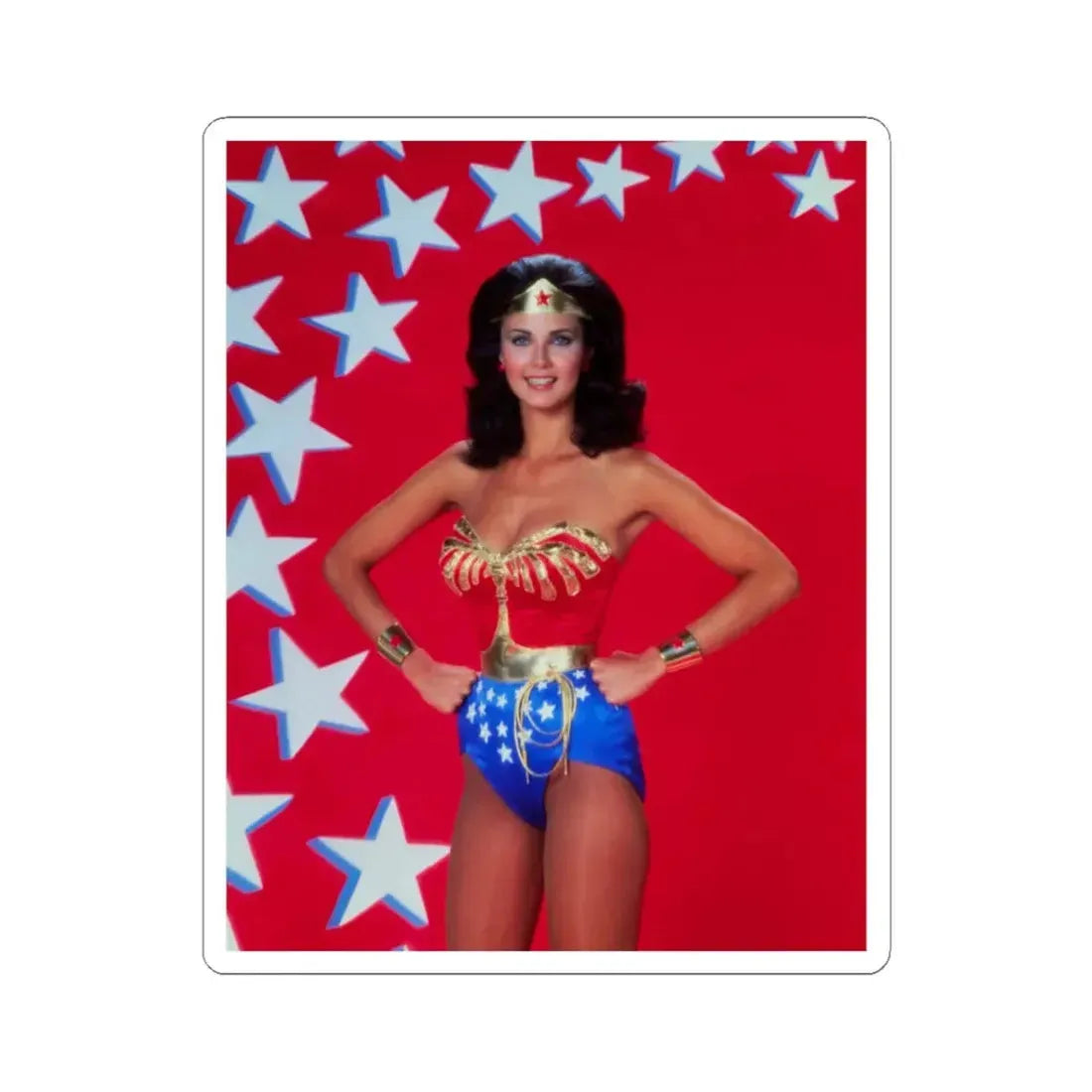 Lynda Carter #253 (Vintage Female Icon) STICKER Vinyl Kiss-Cut Decal 3 Inch White - The Sticker Space
