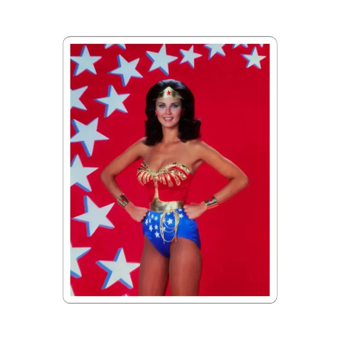 Lynda Carter #253 (Vintage Female Icon) STICKER Vinyl Kiss-Cut Decal 4 Inch White - The Sticker Space
