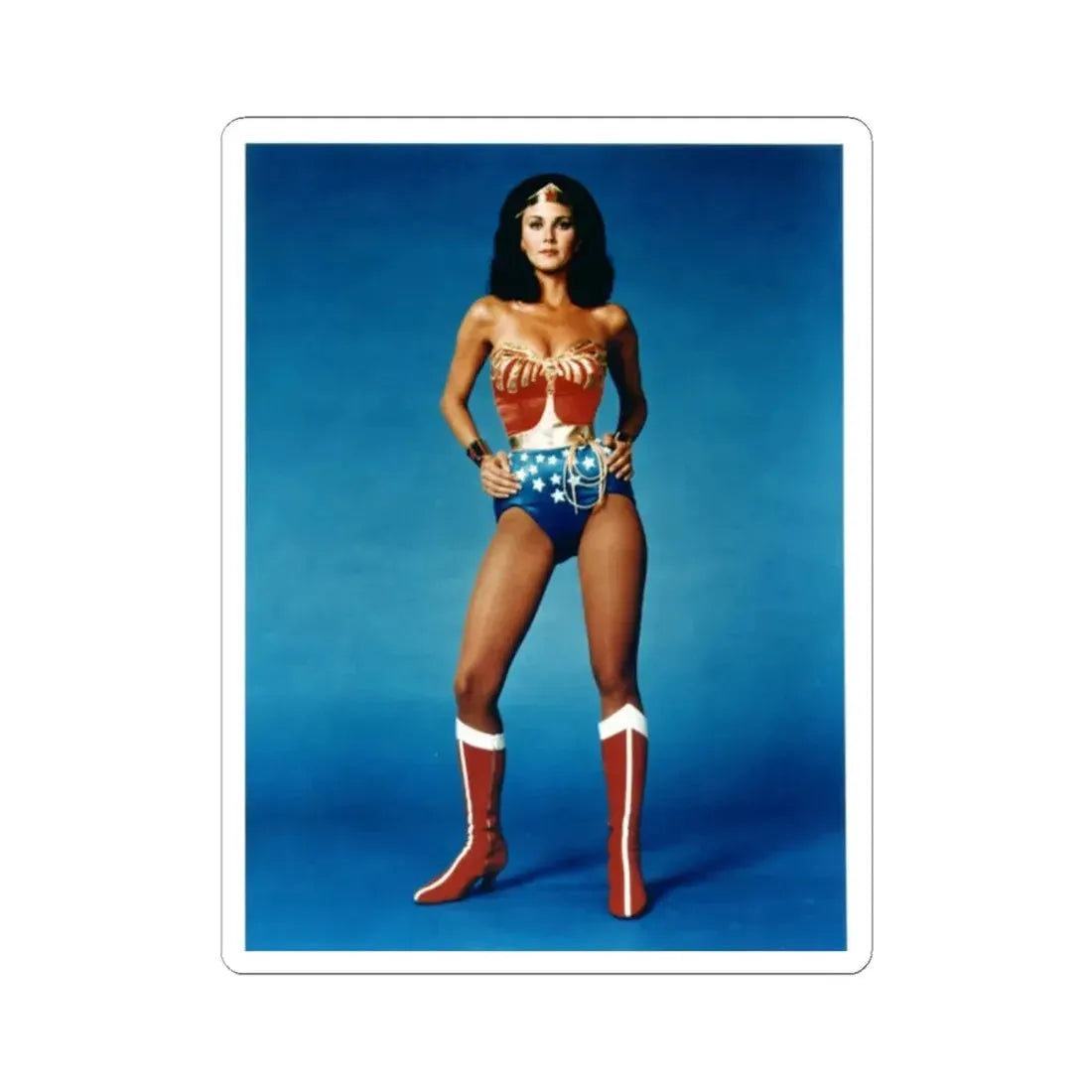Lynda Carter #255 (Vintage Female Icon) STICKER Vinyl Kiss-Cut Decal 2 Inch White - The Sticker Space