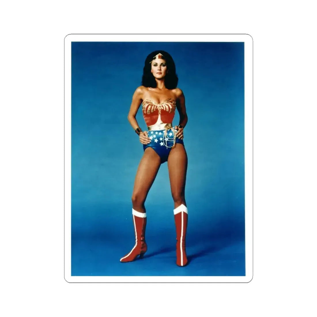Lynda Carter #255 (Vintage Female Icon) STICKER Vinyl Kiss-Cut Decal 4 Inch White - The Sticker Space