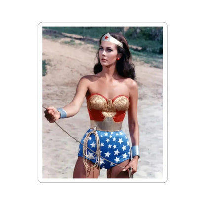 Lynda Carter #257 (Vintage Female Icon) STICKER Vinyl Kiss-Cut Decal 2 Inch White - The Sticker Space
