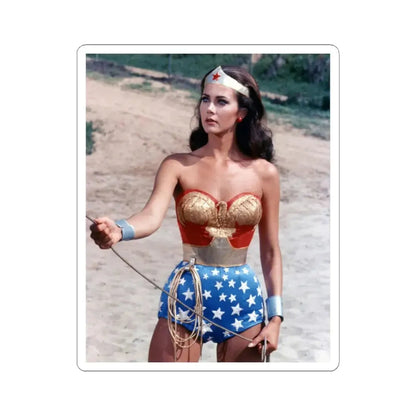 Lynda Carter #257 (Vintage Female Icon) STICKER Vinyl Kiss-Cut Decal 3 Inch White - The Sticker Space