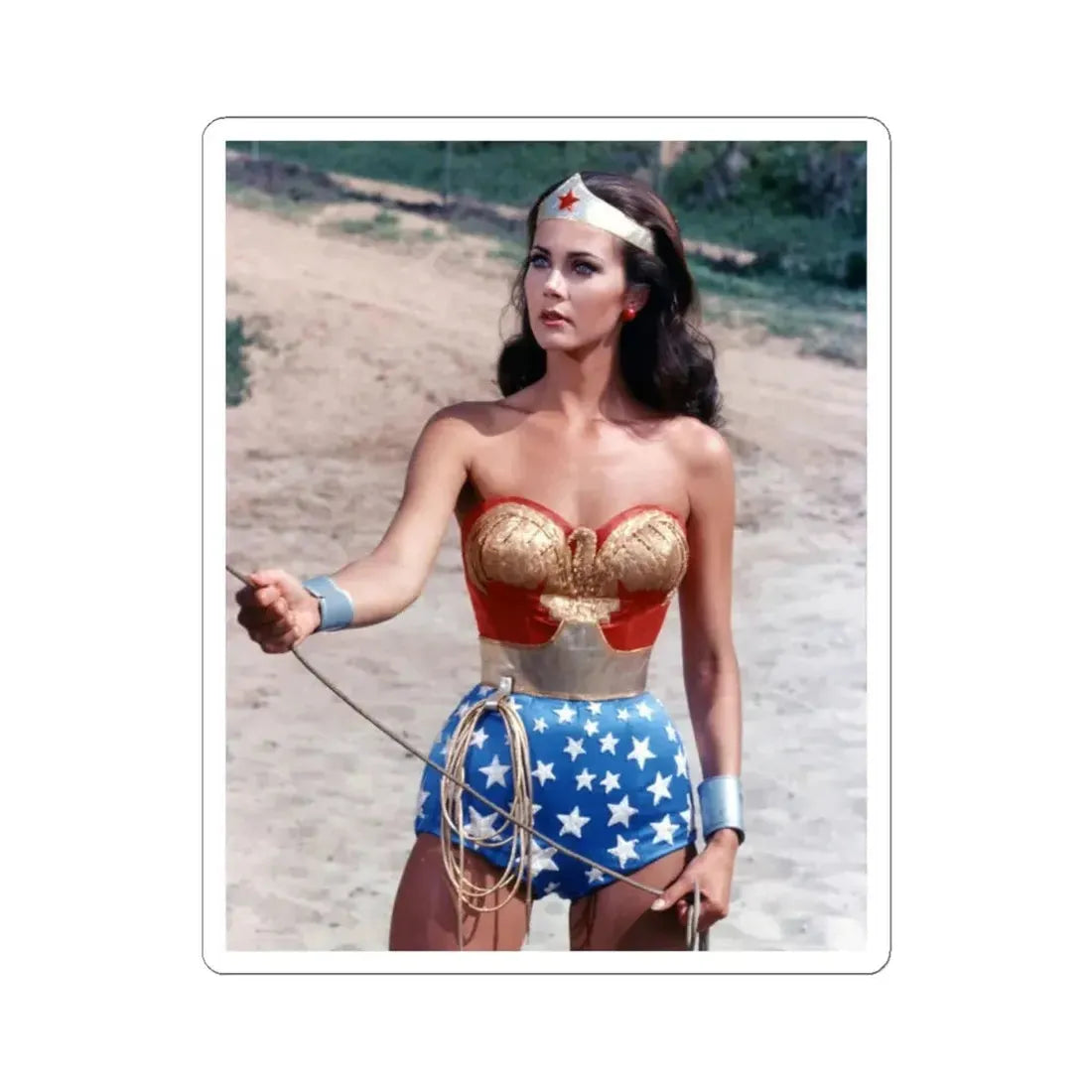 Lynda Carter #257 (Vintage Female Icon) STICKER Vinyl Kiss-Cut Decal 4 Inch White - The Sticker Space