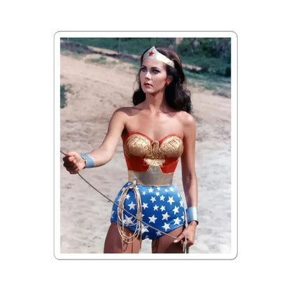 Lynda Carter #257 (Vintage Female Icon) STICKER Vinyl Kiss-Cut Decal 4 Inch White - The Sticker Space
