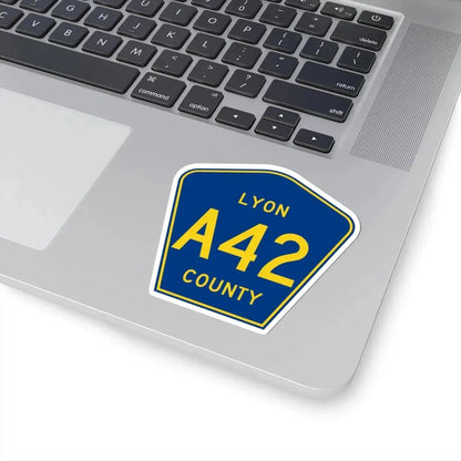 Lyon County Route A42 IA (Iowa) (Road Sign) STICKER Vinyl Kiss-Cut Decal - The Sticker Space