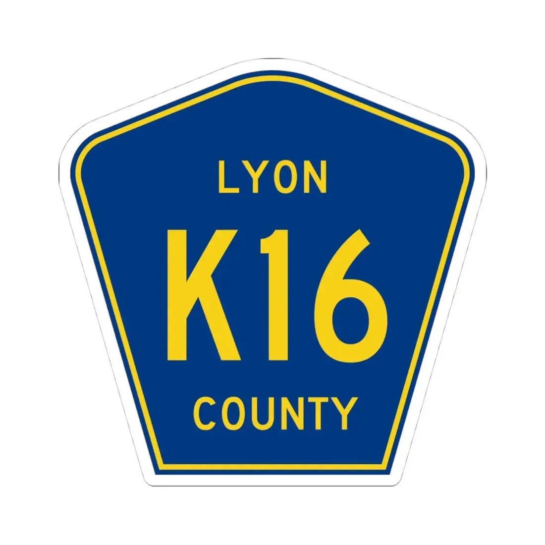 Lyon County Route K16 IA (Iowa) (Road Sign) STICKER Vinyl Kiss-Cut Decal 4 Inch White - The Sticker Space