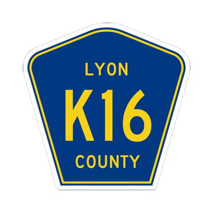 Lyon County Route K16 IA (Iowa) (Road Sign) STICKER Vinyl Kiss-Cut Decal 4 Inch White - The Sticker Space