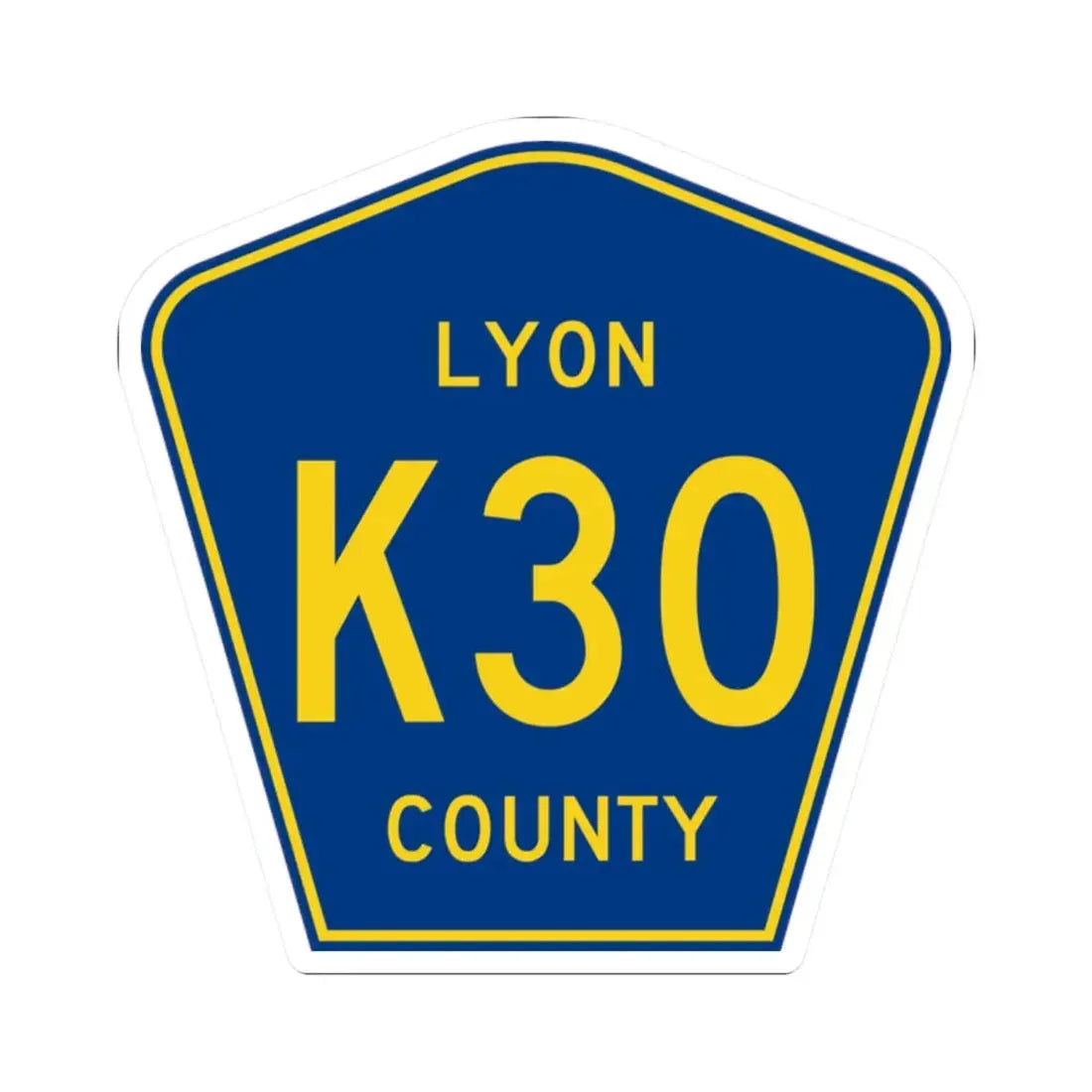 Lyon County Route K30 IA (Iowa) (Road Sign) STICKER Vinyl Kiss-Cut Decal 2 Inch White - The Sticker Space