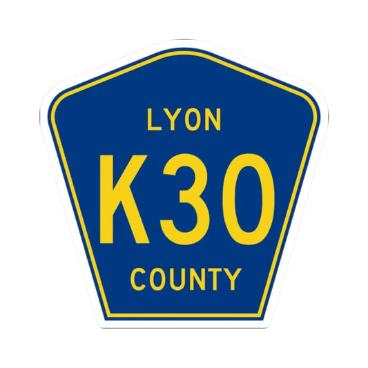 Lyon County Route K30 IA (Iowa) (Road Sign) STICKER Vinyl Kiss-Cut Decal 2 Inch White - The Sticker Space