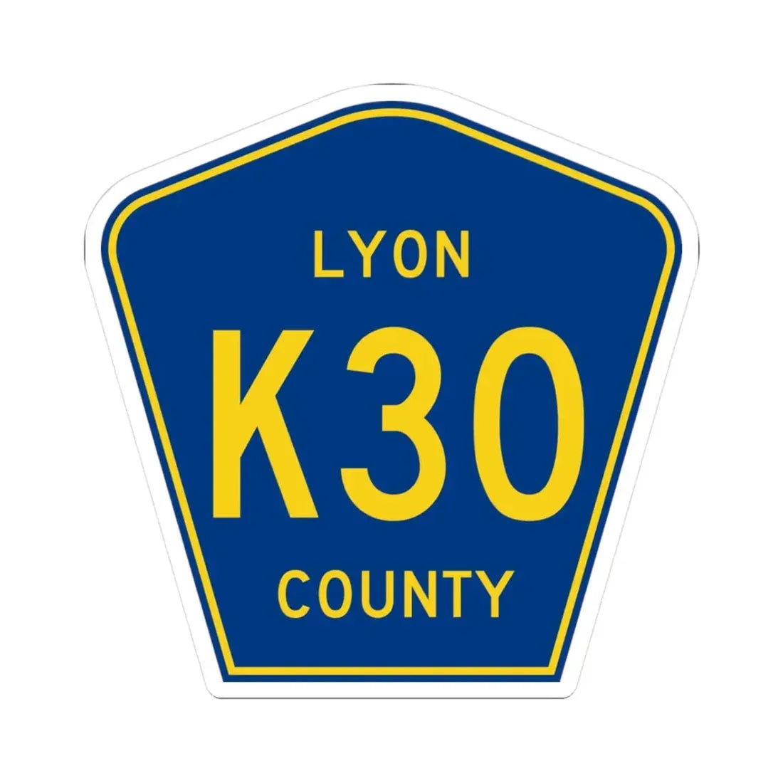 Lyon County Route K30 IA (Iowa) (Road Sign) STICKER Vinyl Kiss-Cut Decal 3 Inch White - The Sticker Space