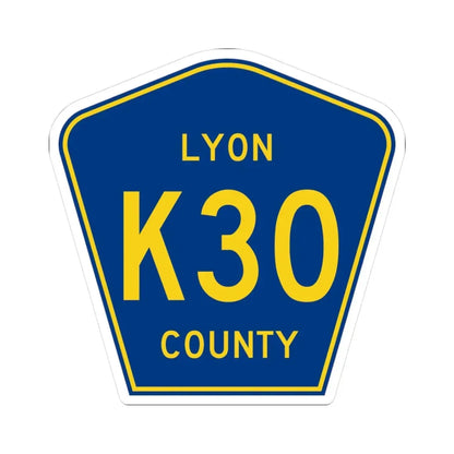 Lyon County Route K30 IA (Iowa) (Road Sign) STICKER Vinyl Kiss-Cut Decal 3 Inch White - The Sticker Space