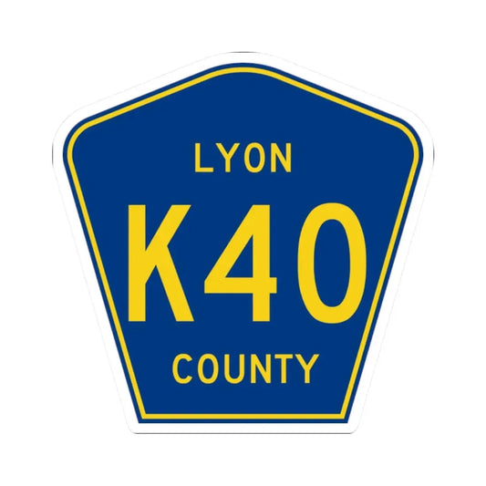 Lyon County Route K40 IA (Iowa) (Road Sign) STICKER Vinyl Kiss-Cut Decal 2 Inch White - The Sticker Space