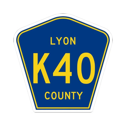 Lyon County Route K40 IA (Iowa) (Road Sign) STICKER Vinyl Kiss-Cut Decal 3 Inch White - The Sticker Space