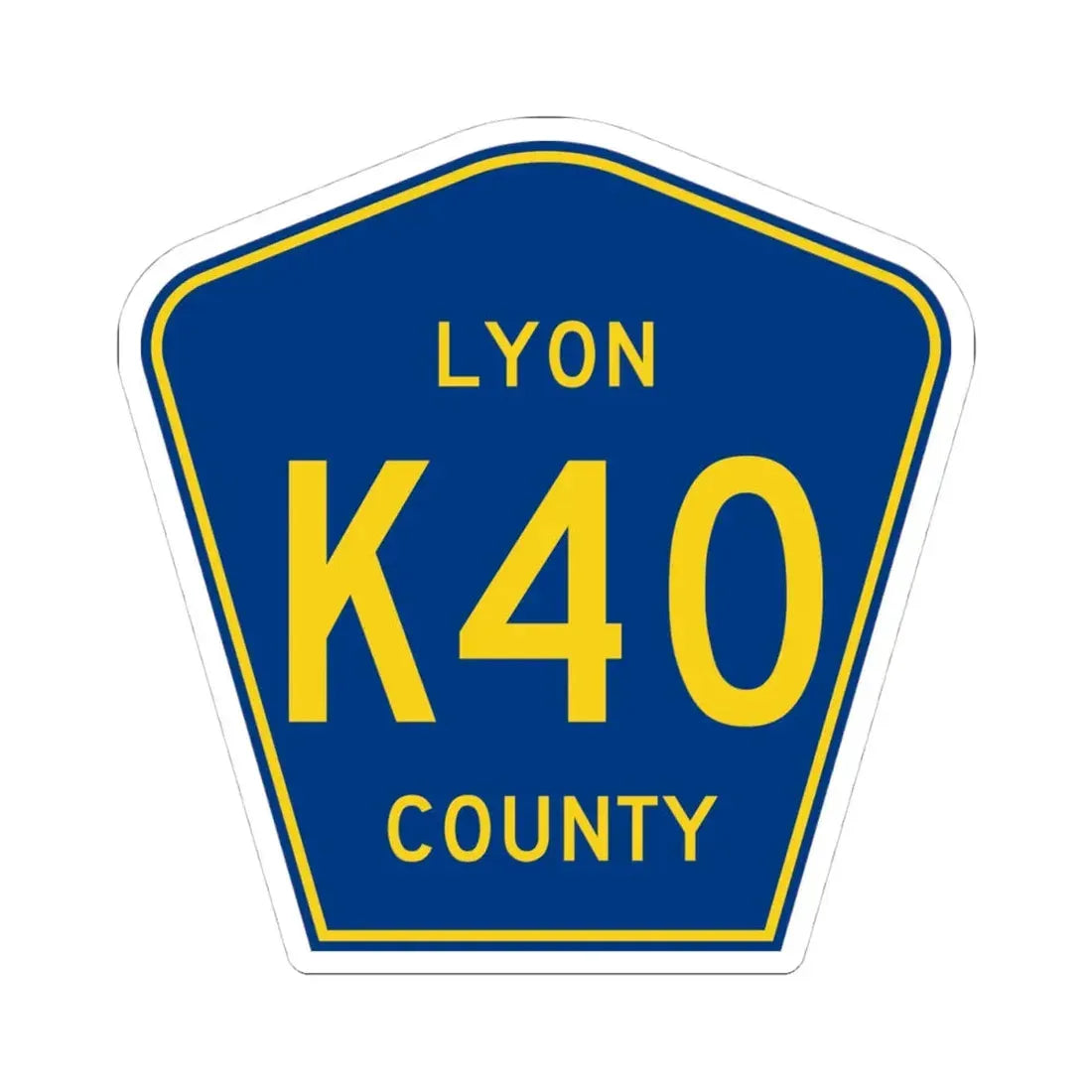 Lyon County Route K40 IA (Iowa) (Road Sign) STICKER Vinyl Kiss-Cut Decal 4 Inch White - The Sticker Space