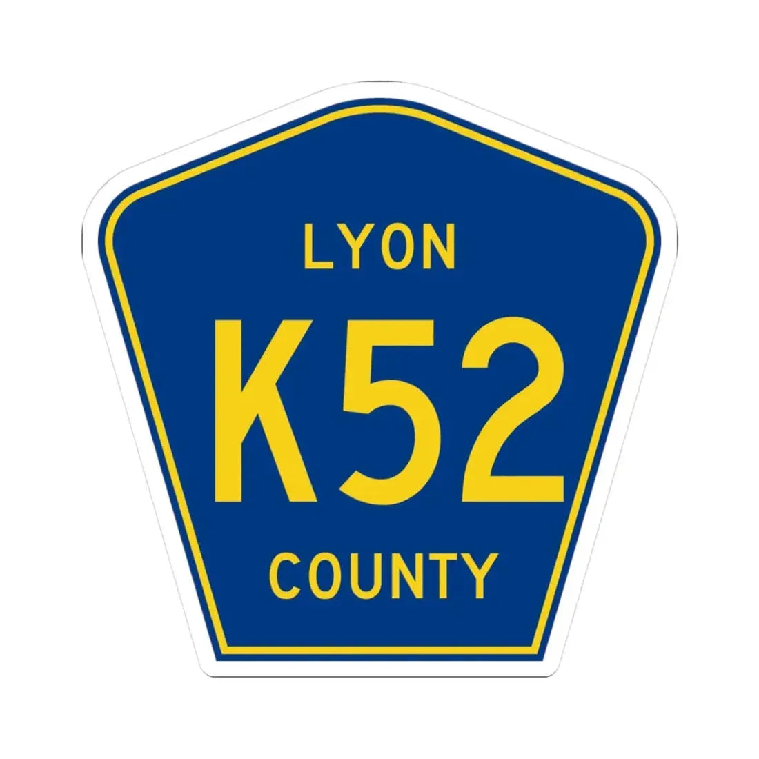 Lyon County Route K52 IA (Iowa) (Road Sign) STICKER Vinyl Kiss-Cut Decal 3 Inch White - The Sticker Space