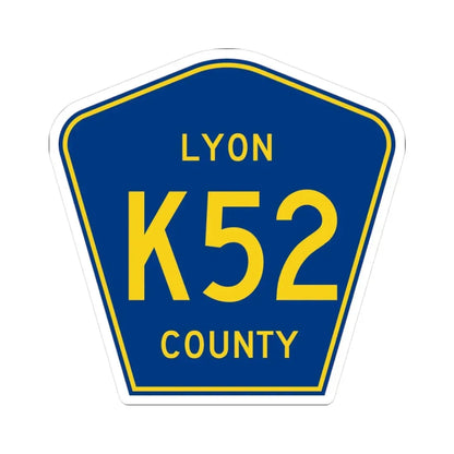 Lyon County Route K52 IA (Iowa) (Road Sign) STICKER Vinyl Kiss-Cut Decal 3 Inch White - The Sticker Space