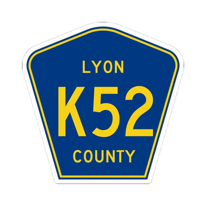 Lyon County Route K52 IA (Iowa) (Road Sign) STICKER Vinyl Kiss-Cut Decal 4 Inch White - The Sticker Space