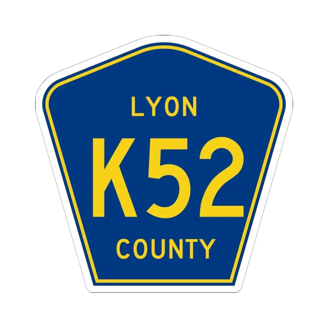 Lyon County Route K52 IA (Iowa) (Road Sign) STICKER Vinyl Kiss-Cut Decal 6 Inch White - The Sticker Space