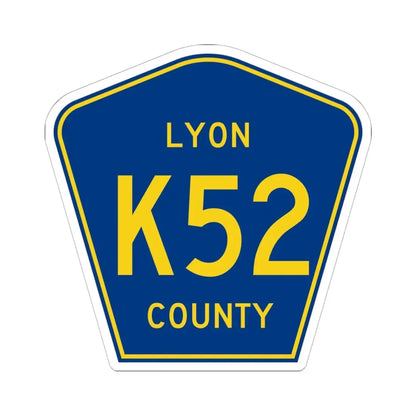 Lyon County Route K52 IA (Iowa) (Road Sign) STICKER Vinyl Kiss-Cut Decal 6 Inch White - The Sticker Space