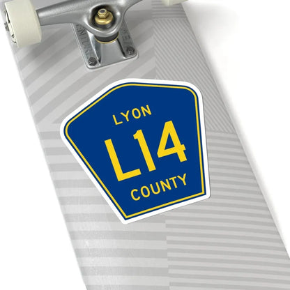 Lyon County Route L14 IA (Iowa) (Road Sign) STICKER Vinyl Kiss-Cut Decal - The Sticker Space