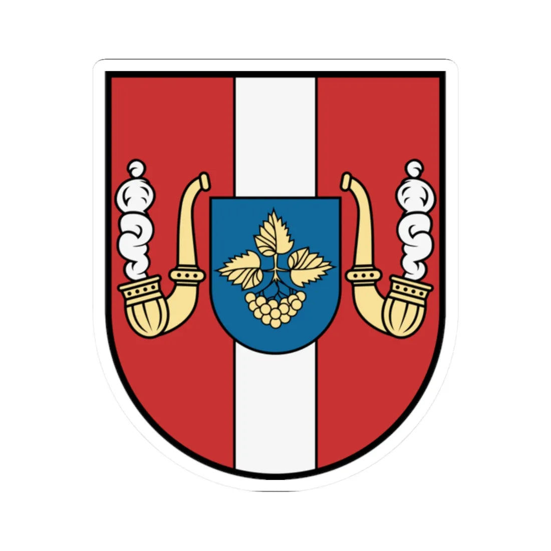 Lysianka Raion coat of arms lesser (Ukraine) (Coat of Arms) STICKER Vinyl Kiss-Cut Decal 2 Inch White - The Sticker Space