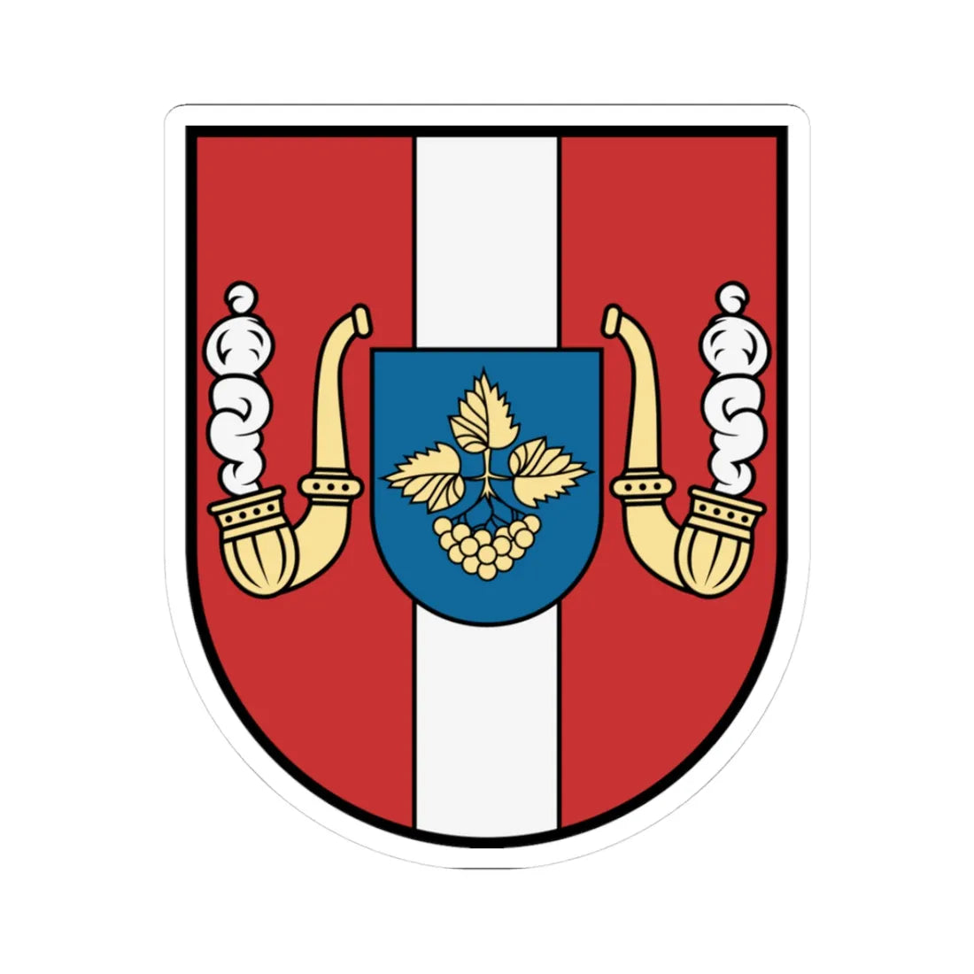 Lysianka Raion coat of arms lesser (Ukraine) (Coat of Arms) STICKER Vinyl Kiss-Cut Decal 3 Inch White - The Sticker Space