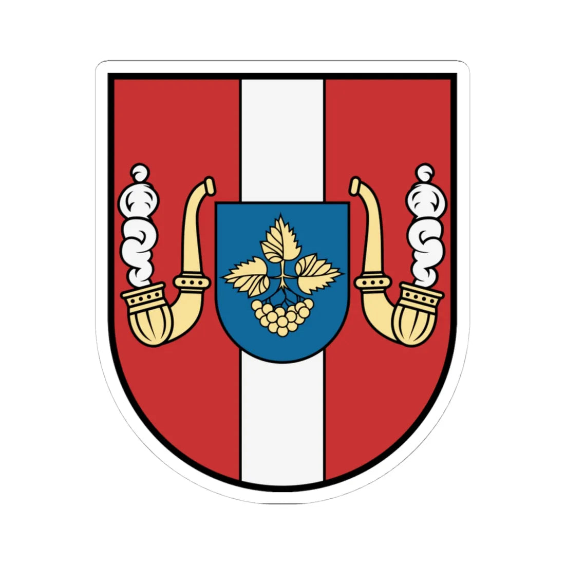 Lysianka Raion coat of arms lesser (Ukraine) (Coat of Arms) STICKER Vinyl Kiss-Cut Decal 4 Inch White - The Sticker Space