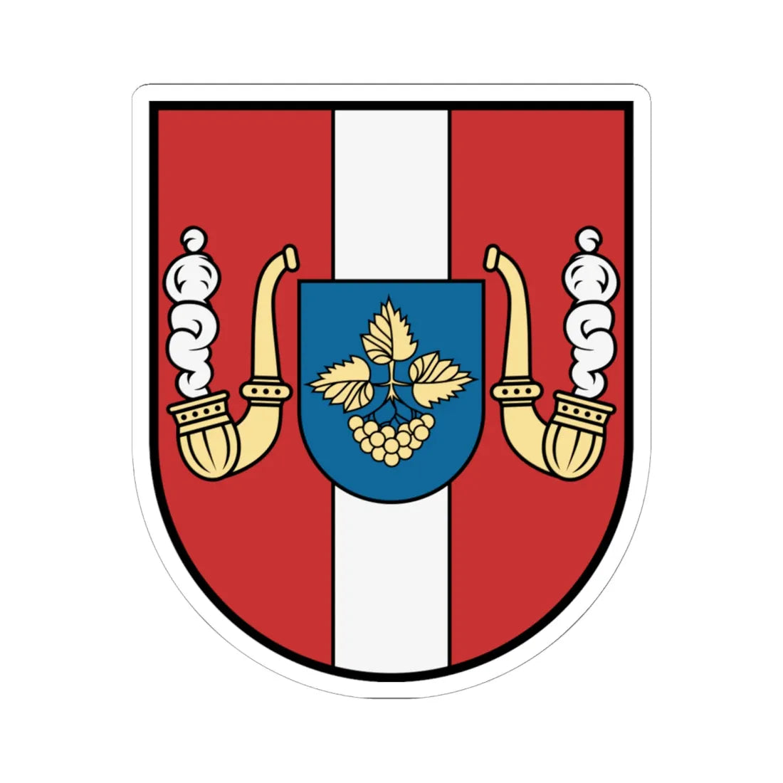 Lysianka Raion coat of arms lesser (Ukraine) (Coat of Arms) STICKER Vinyl Kiss-Cut Decal 6 Inch White - The Sticker Space