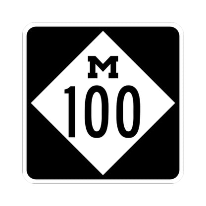 M-100 (Michigan) (Road Sign) STICKER Vinyl Kiss-Cut Decal 2 Inch White - The Sticker Space