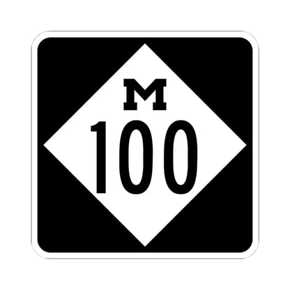 M-100 (Michigan) (Road Sign) STICKER Vinyl Kiss-Cut Decal 4 Inch White - The Sticker Space