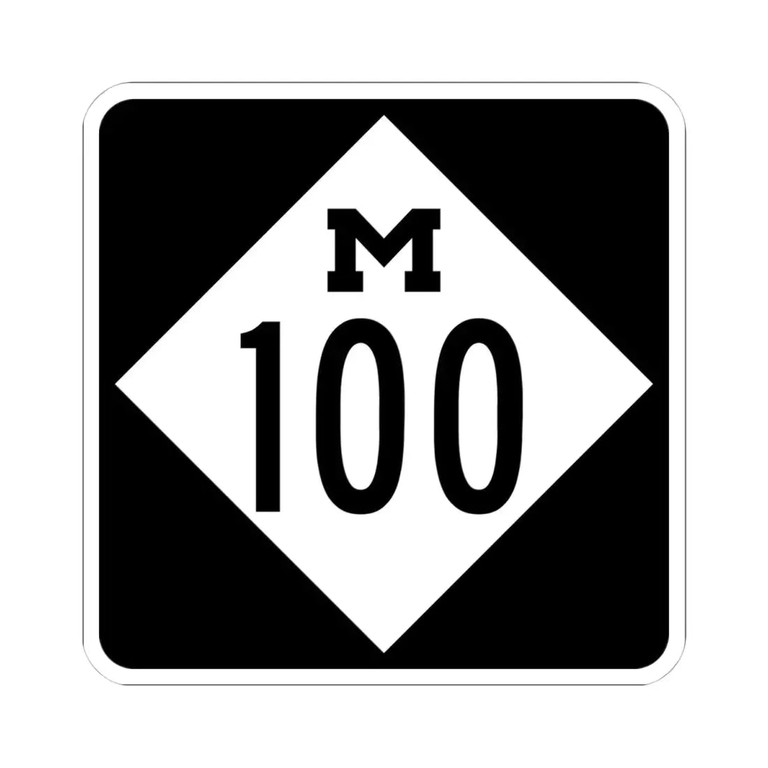 M-100 (Michigan) (Road Sign) STICKER Vinyl Kiss-Cut Decal - The Sticker Space