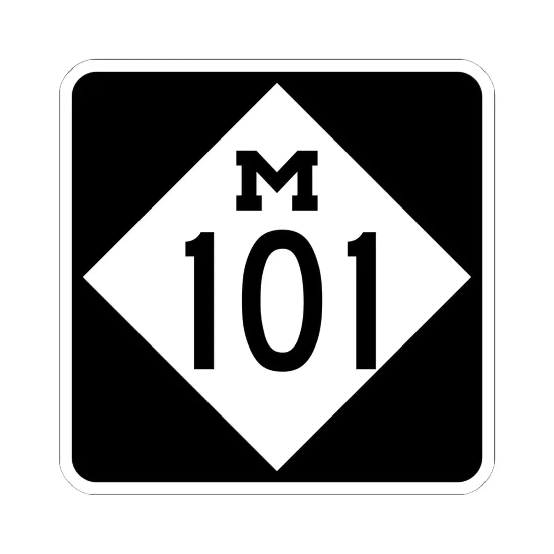 M-101 (Michigan) (Road Sign) STICKER Vinyl Kiss-Cut Decal 6 Inch White - The Sticker Space