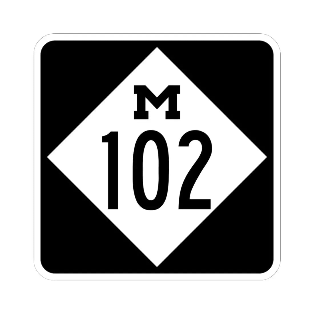 M-102 (Michigan) (Road Sign) STICKER Vinyl Kiss-Cut Decal 4 Inch White - The Sticker Space