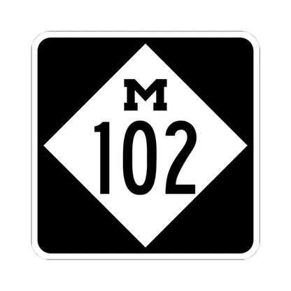 M-102 (Michigan) (Road Sign) STICKER Vinyl Kiss-Cut Decal 4 Inch White - The Sticker Space