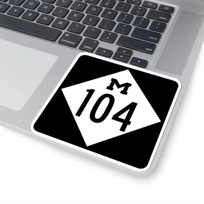 M-104 (Michigan) (Road Sign) STICKER Vinyl Kiss-Cut Decal - The Sticker Space