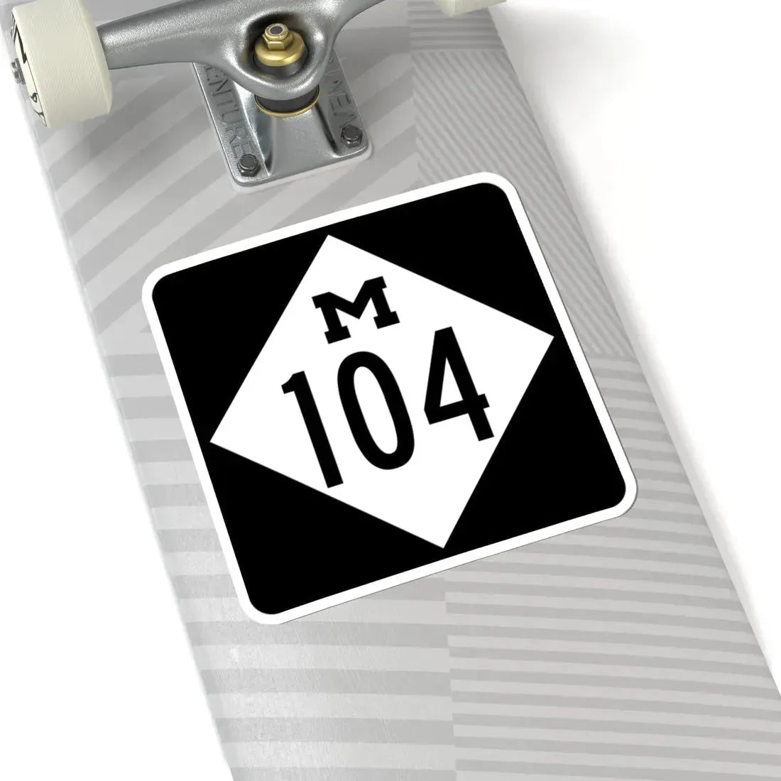 M-104 (Michigan) (Road Sign) STICKER Vinyl Kiss-Cut Decal - The Sticker Space