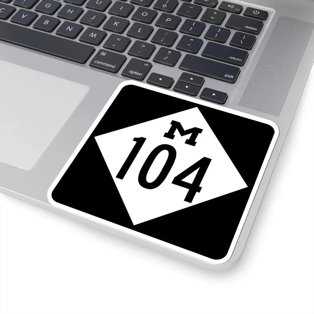 M-104 (Michigan) (Road Sign) STICKER Vinyl Kiss-Cut Decal - The Sticker Space