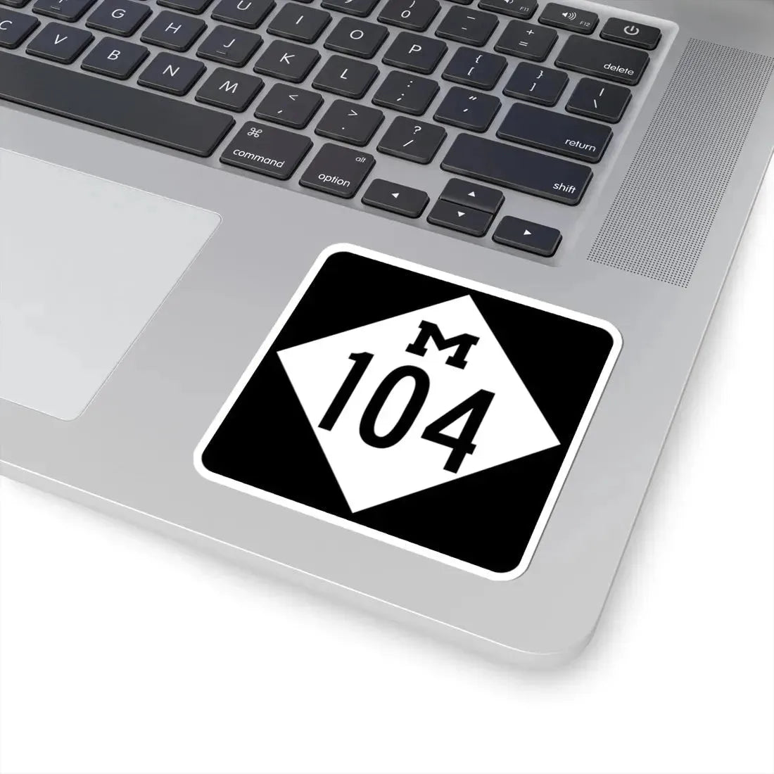 M-104 (Michigan) (Road Sign) STICKER Vinyl Kiss-Cut Decal - The Sticker Space