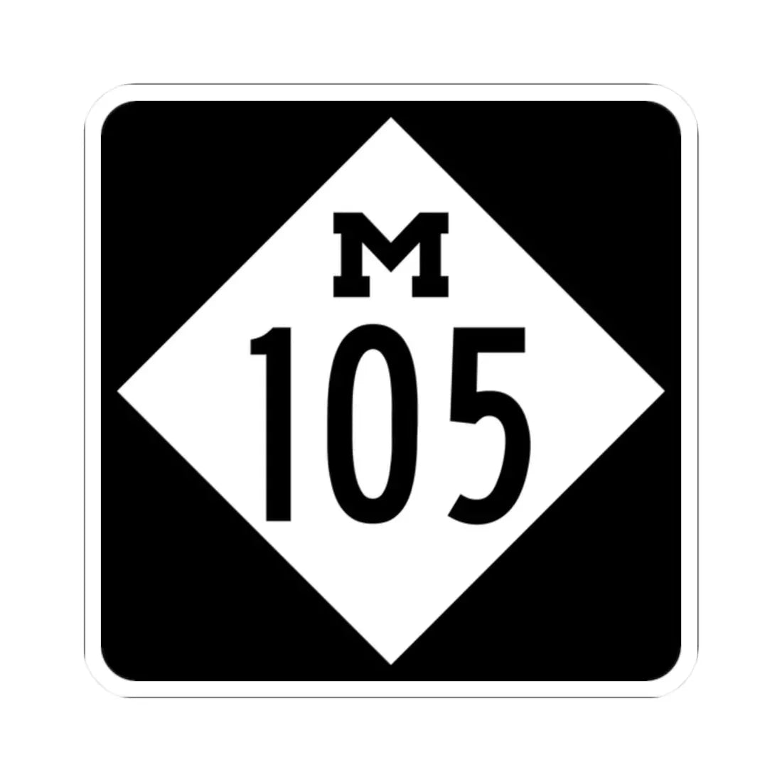 M-105 (Michigan) (Road Sign) STICKER Vinyl Kiss-Cut Decal 2 Inch White - The Sticker Space
