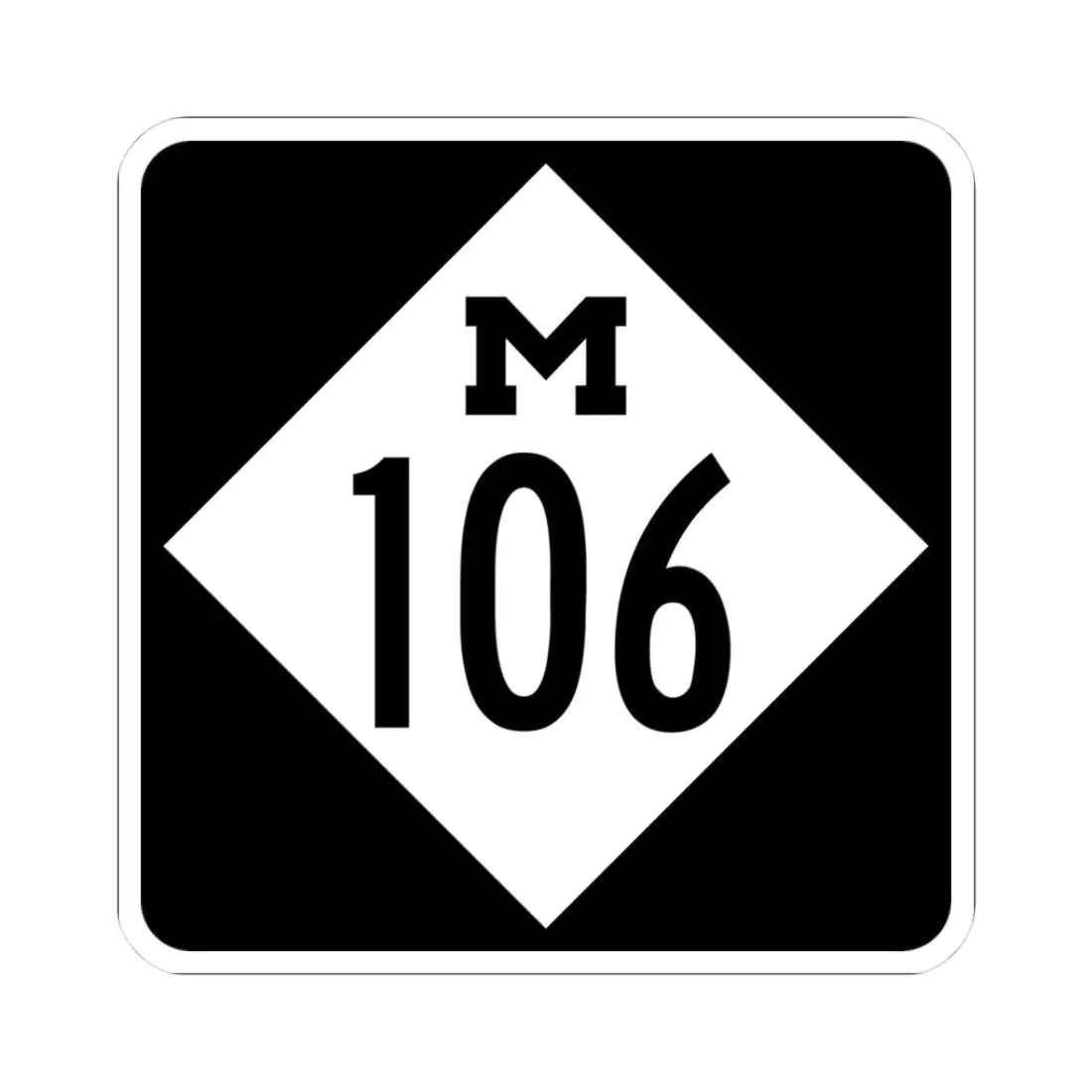M-106 (Michigan) (Road Sign) STICKER Vinyl Kiss-Cut Decal 3 Inch White - The Sticker Space