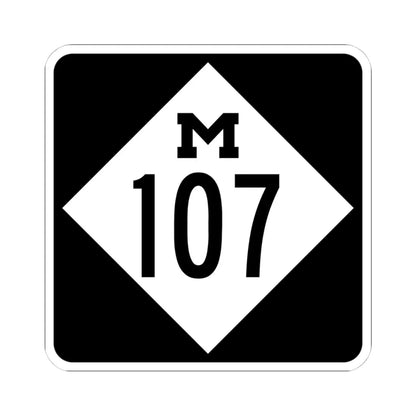M-107 (Michigan) (Road Sign) STICKER Vinyl Kiss-Cut Decal 4 Inch White - The Sticker Space