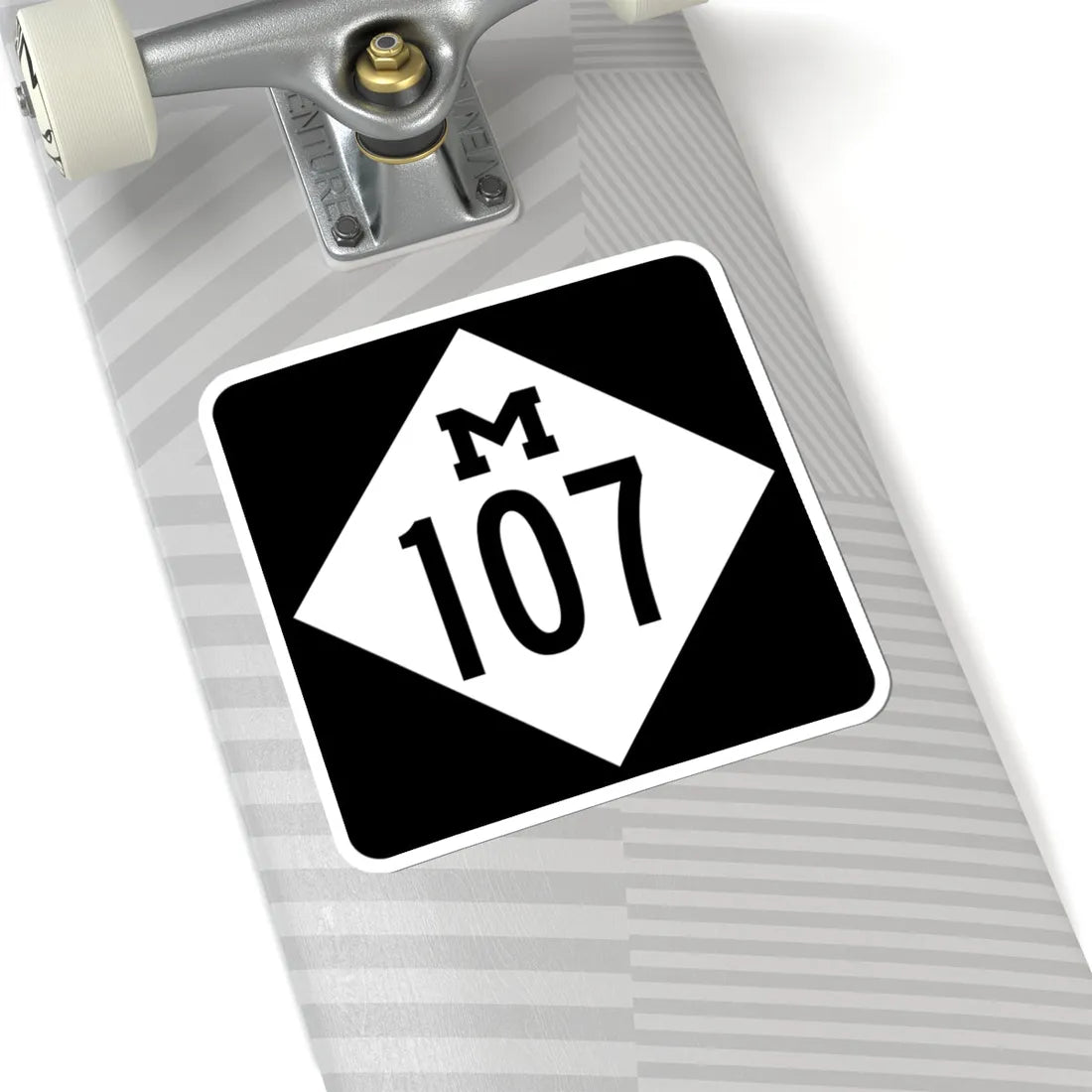 M-107 (Michigan) (Road Sign) STICKER Vinyl Kiss-Cut Decal - The Sticker Space