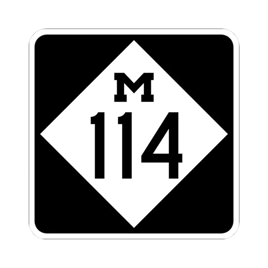 M-114 (Michigan) (Road Sign) STICKER Vinyl Kiss-Cut Decal - The Sticker Space