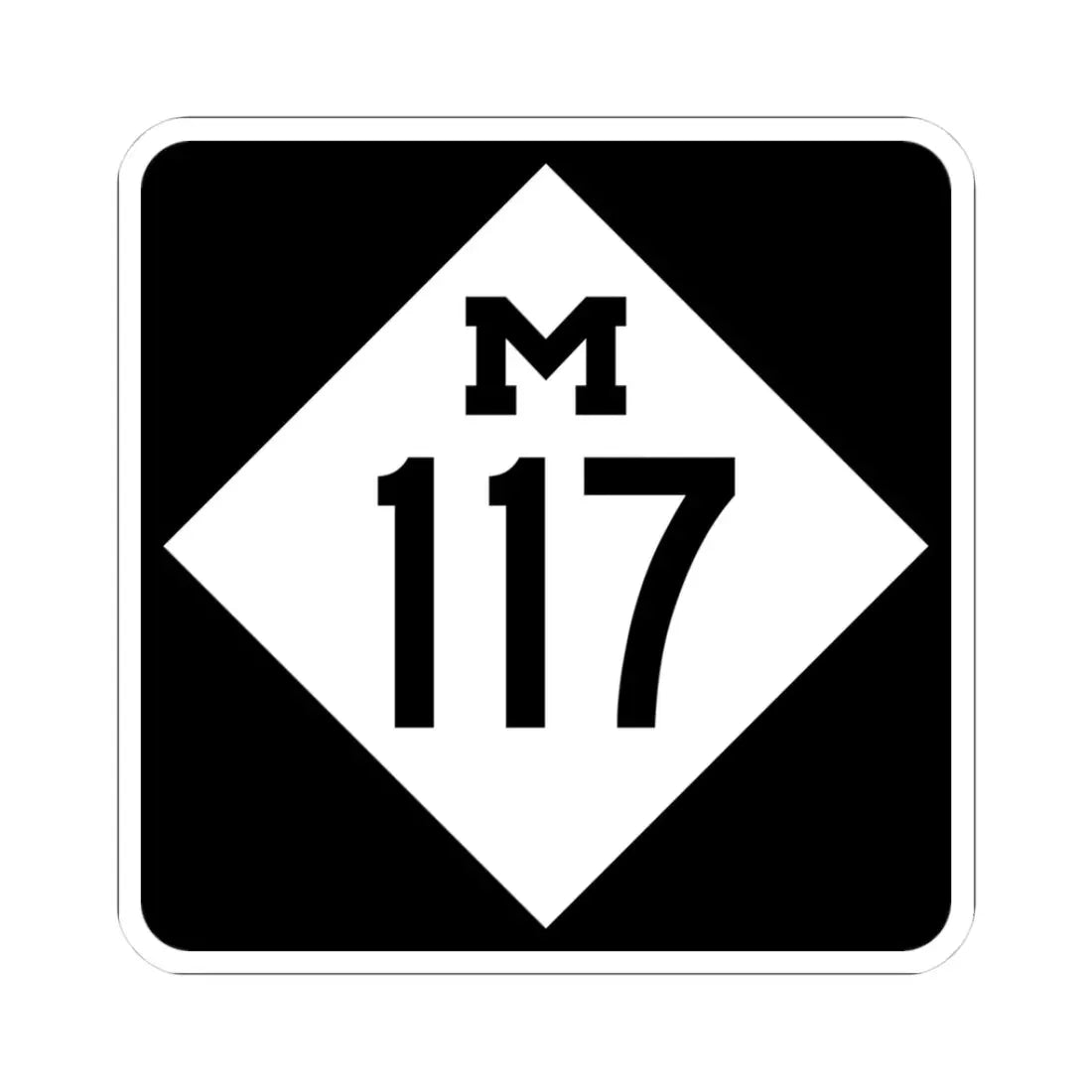 M-117 (Michigan) (Road Sign) STICKER Vinyl Kiss-Cut Decal 3 Inch White - The Sticker Space