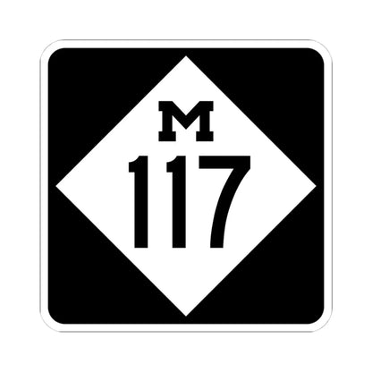 M-117 (Michigan) (Road Sign) STICKER Vinyl Kiss-Cut Decal 4 Inch White - The Sticker Space