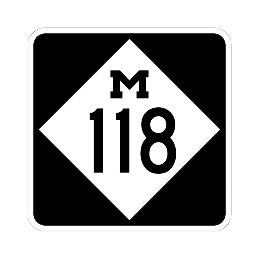 M-118 (Michigan) (Road Sign) STICKER Vinyl Kiss-Cut Decal 6 Inch White - The Sticker Space
