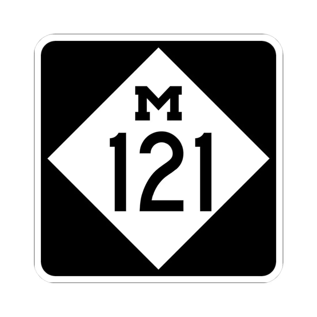 M-121 (Michigan) (Road Sign) STICKER Vinyl Kiss-Cut Decal 3 Inch White - The Sticker Space