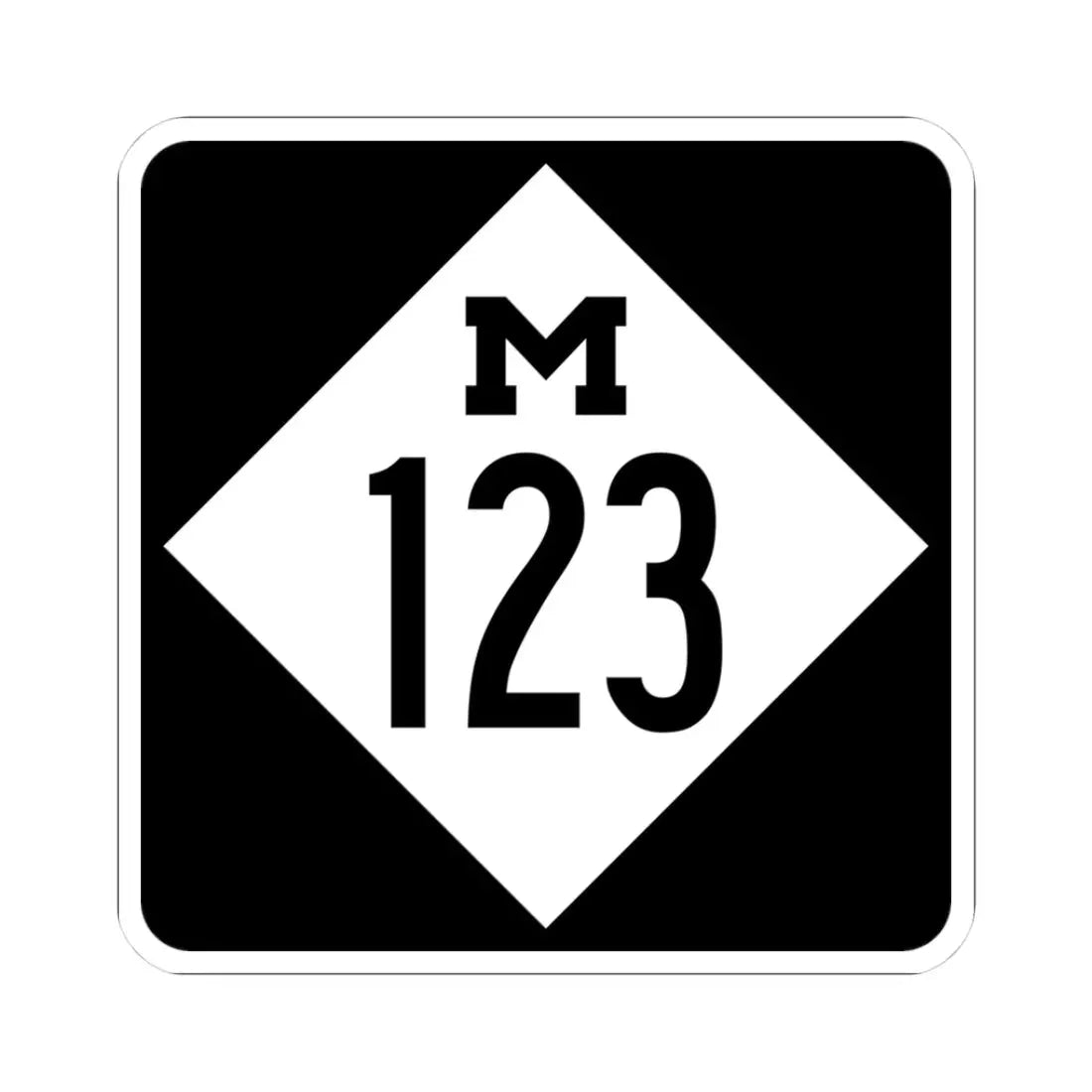 M-123 (Michigan) (Road Sign) STICKER Vinyl Kiss-Cut Decal 3 Inch White - The Sticker Space