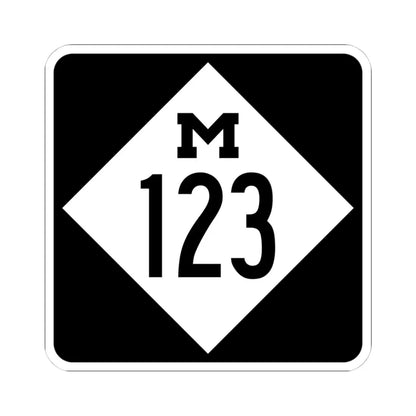 M-123 (Michigan) (Road Sign) STICKER Vinyl Kiss-Cut Decal 4 Inch White - The Sticker Space
